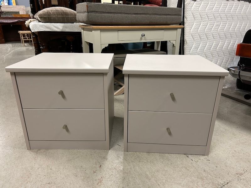 A Pair of Good Quality Grey Bedside Cabinets