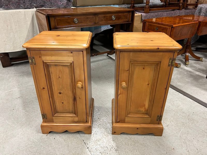 A Pair of Solid Pine Bedside Tables