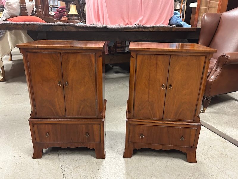 Stunning Pair of Antique  Walnut Nightstands