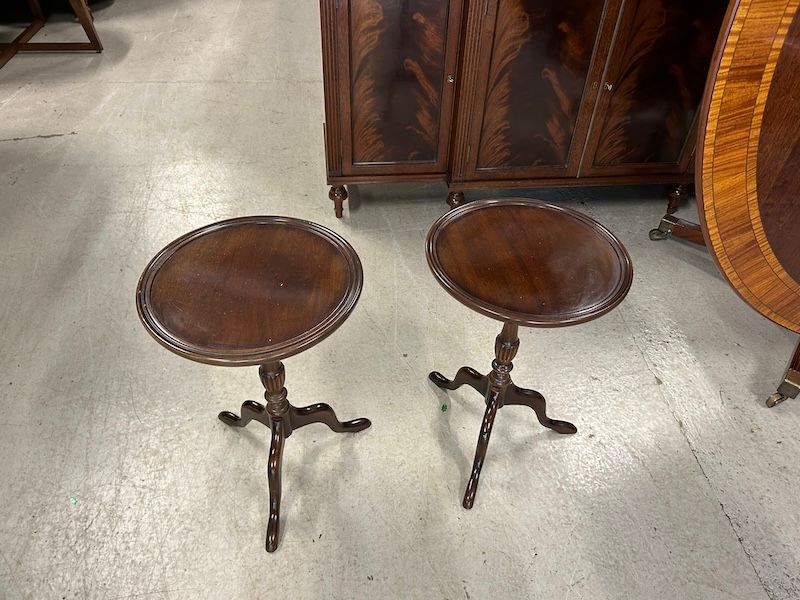A Near Matching Pair of Mahogany Wine Tables
