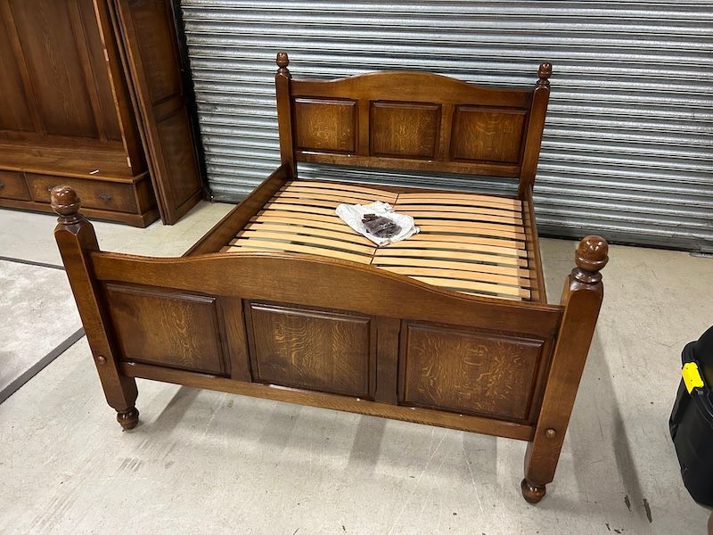 Solid Oak King Size Bed Frame by Royal Oak