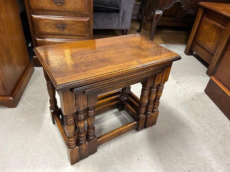 Solid Oak Nest of Tables made by Royal Oak for Harrods