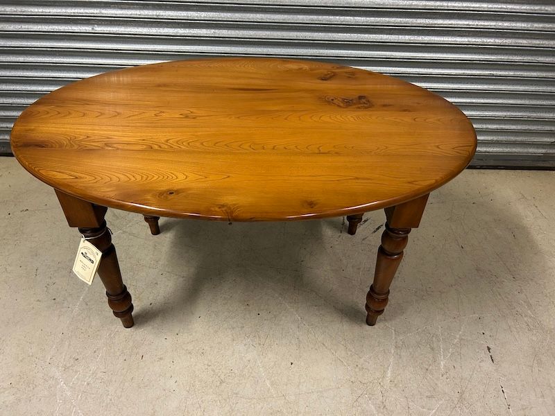 Small, Bespoke Solid Elm Oval Dining Table by Stewart Linford