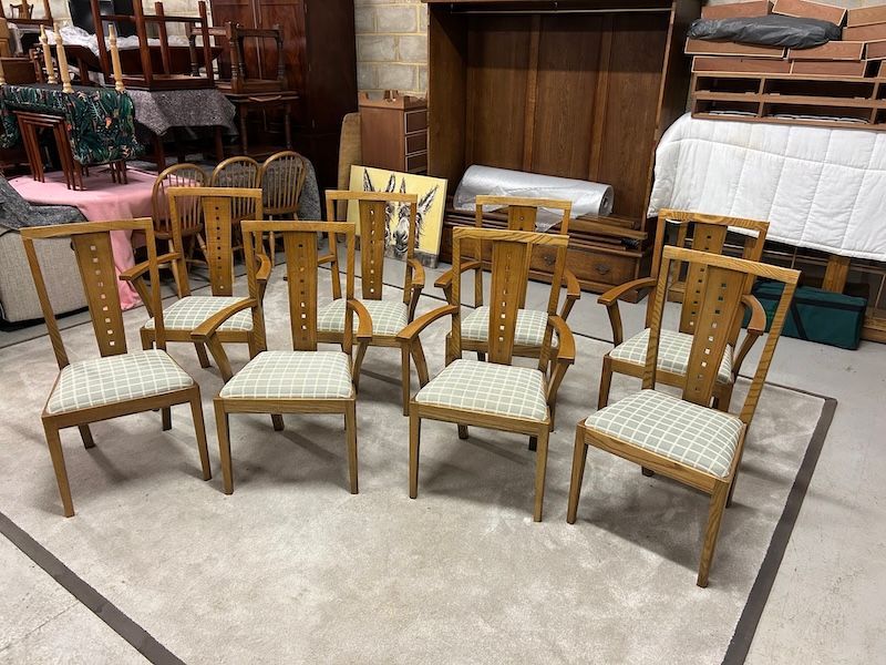 Set of Eight Rennie MacIntosh Style  Dining Chairs by Batheaston