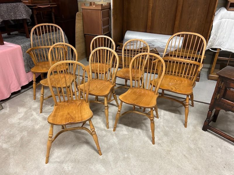 Set of Eight Windsor Hoop Back Dining Chairs