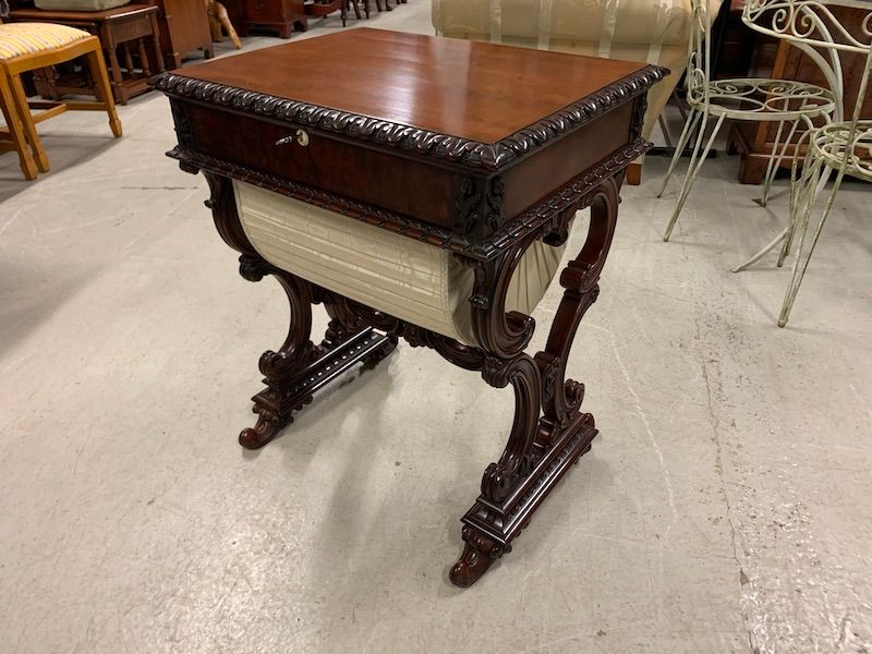 Stunning Antique William IV Mahogany Sewing Table