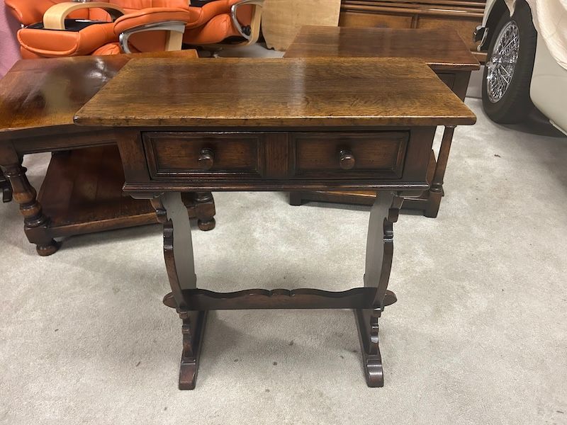 'Jacobean Style' Solid Oak Small Console Table/Side Table by Titchmarsh & Goodwin