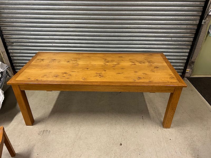 7ft Solid Burr Oak Rectangular Dining Table by Steward Linford