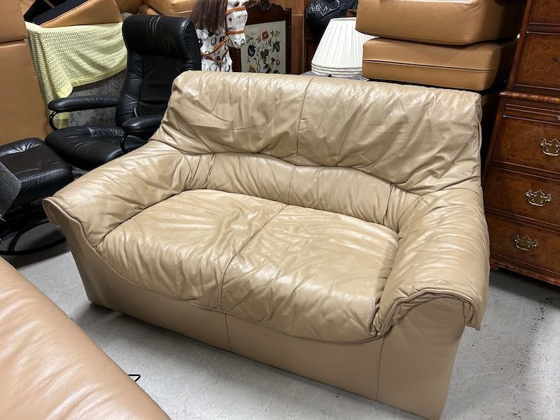 Small Two Seater Leather Sofa