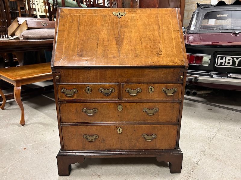 Stunning Antique 1730's  Walnut Bureau