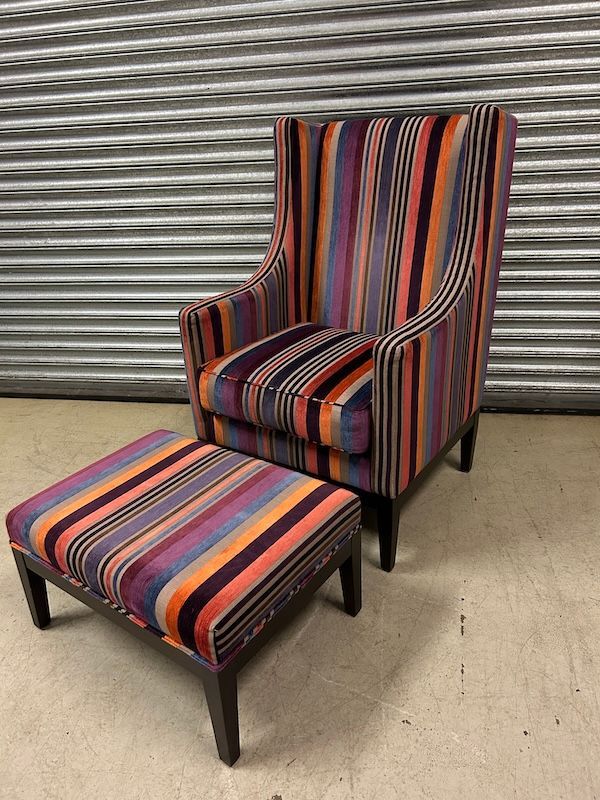R Griffiths Woodwear Ltd Wing Armchair & Matching Footstool