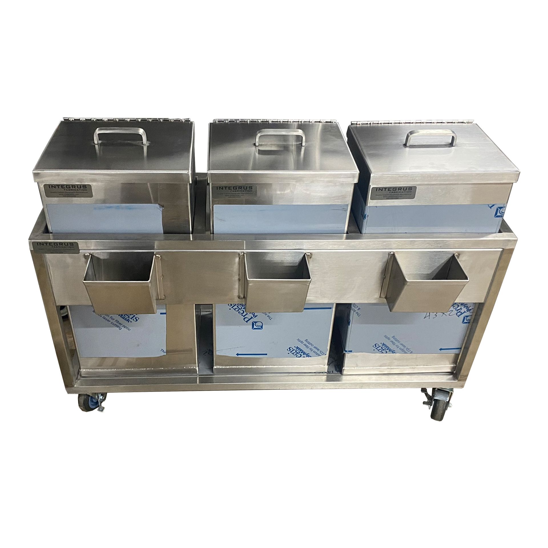 Photo of Stainless Steel Spice Bins with Cart Side