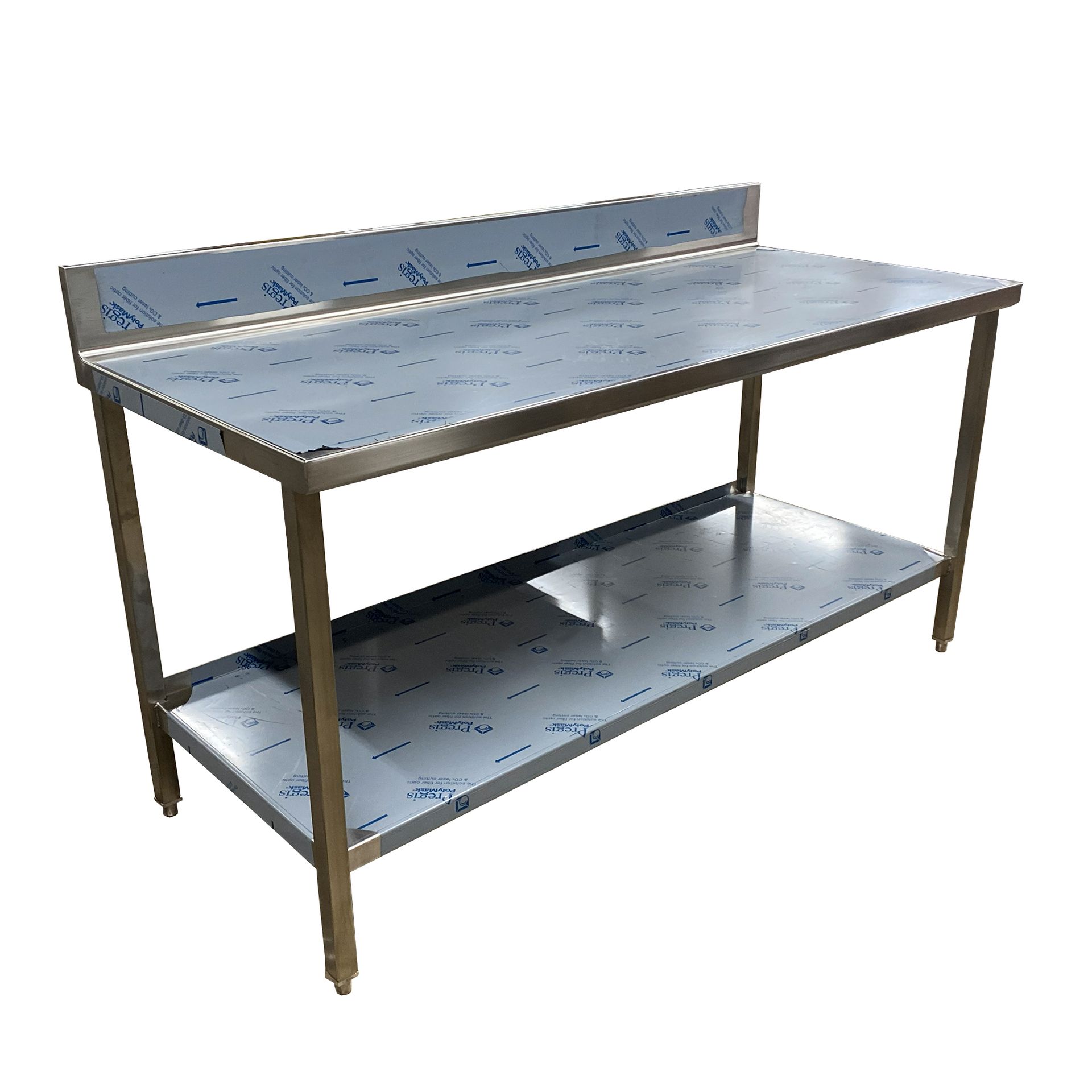 Photo of stainless steel Wide Worktable with Undershelf angled