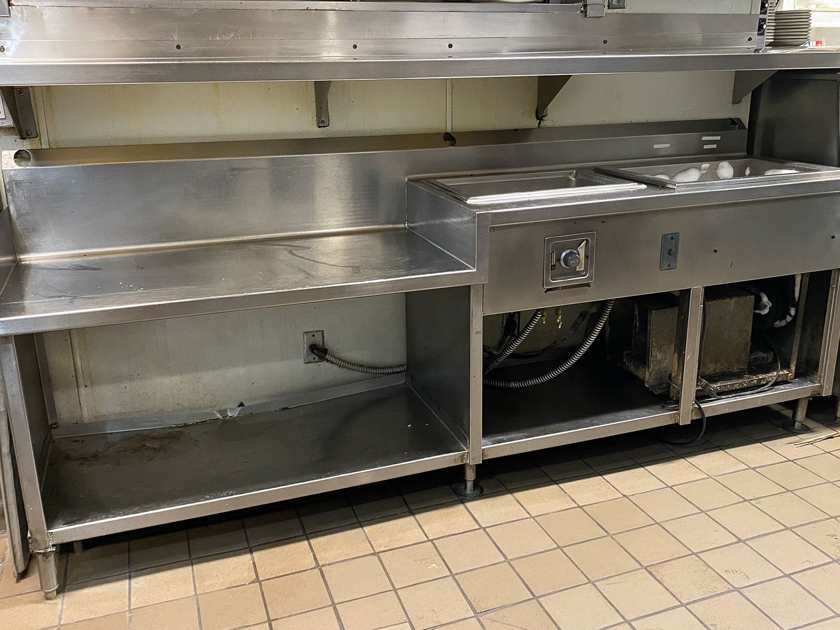 Old stainless steel custom fabricated push-line