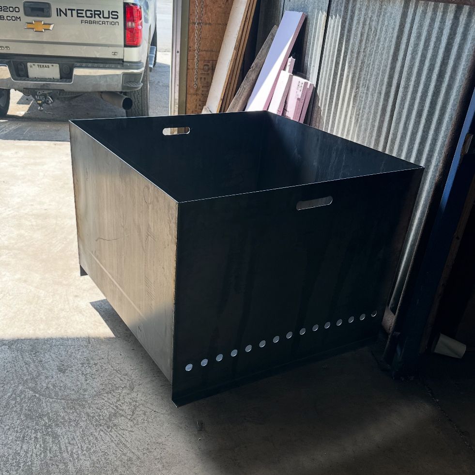 Metal Fabricated / Welded Fire Pit  installed by the Integrus Fabrication team at a private home