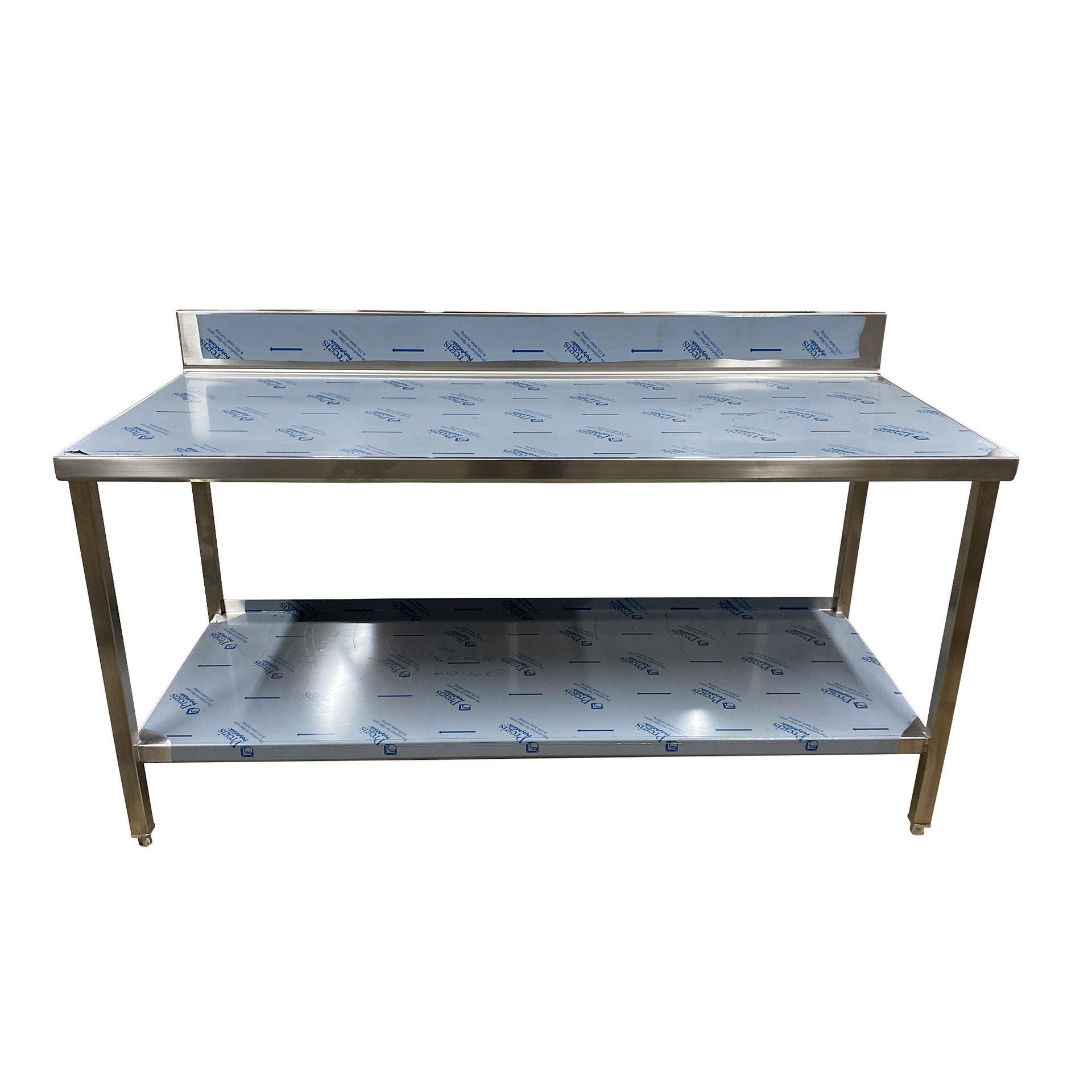Photo of stainless steel Wide Worktable with Undershelf angled