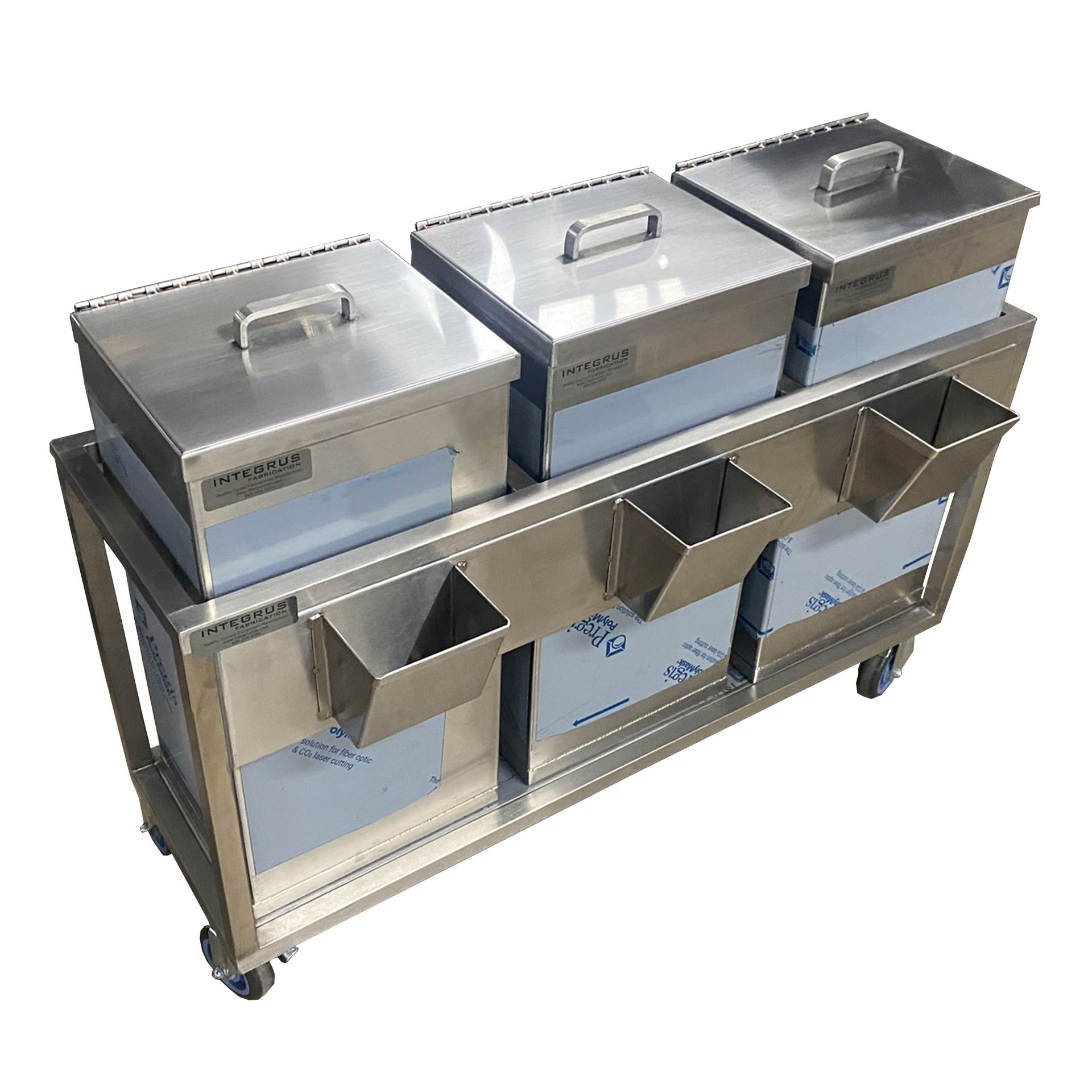 Photo of Stainless Steel Spice Bins with Cart Side