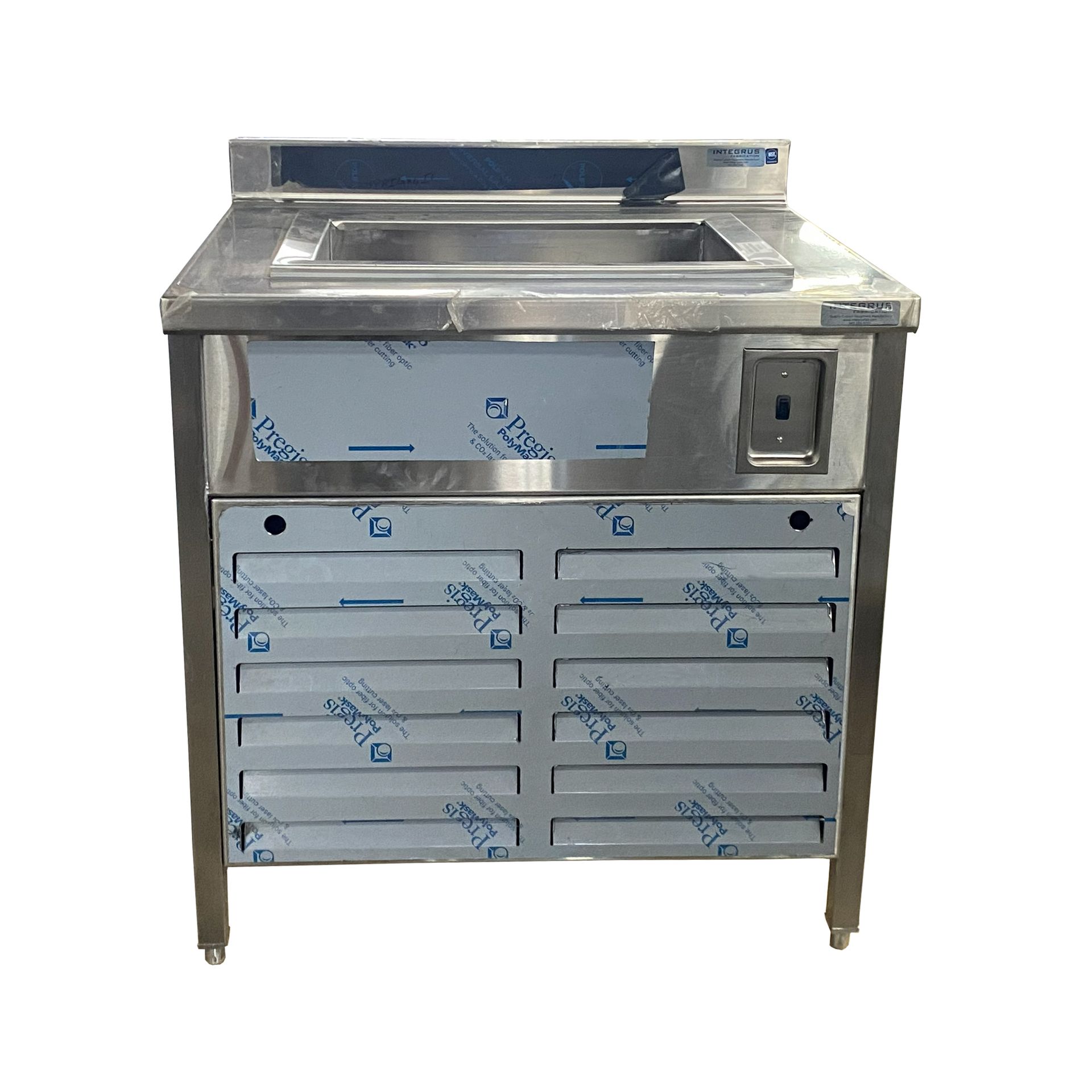 Angled photo of Batter Table  - Refrigerated Expo Workstation / Cart