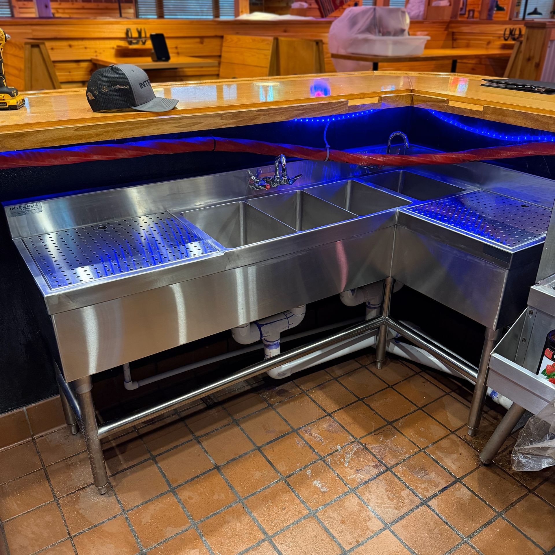 Photo of metal fabricated restaurant bar equipment