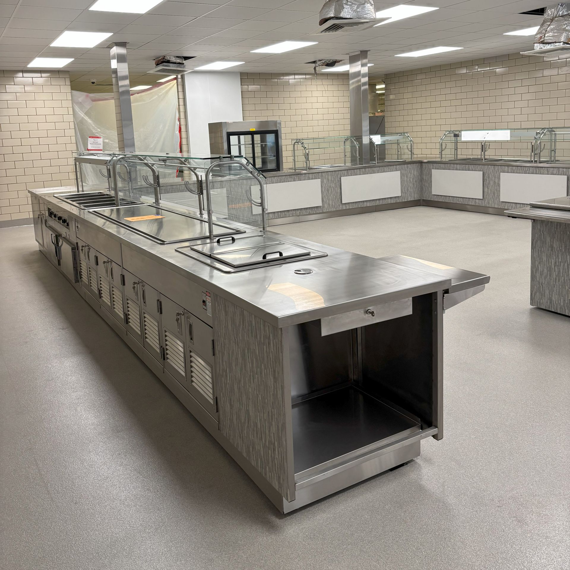 Metal Fabricated / Welded 3rd Party Cafeteria Serving Line installed by Integrus Fabrication at Wichita Falls ISD