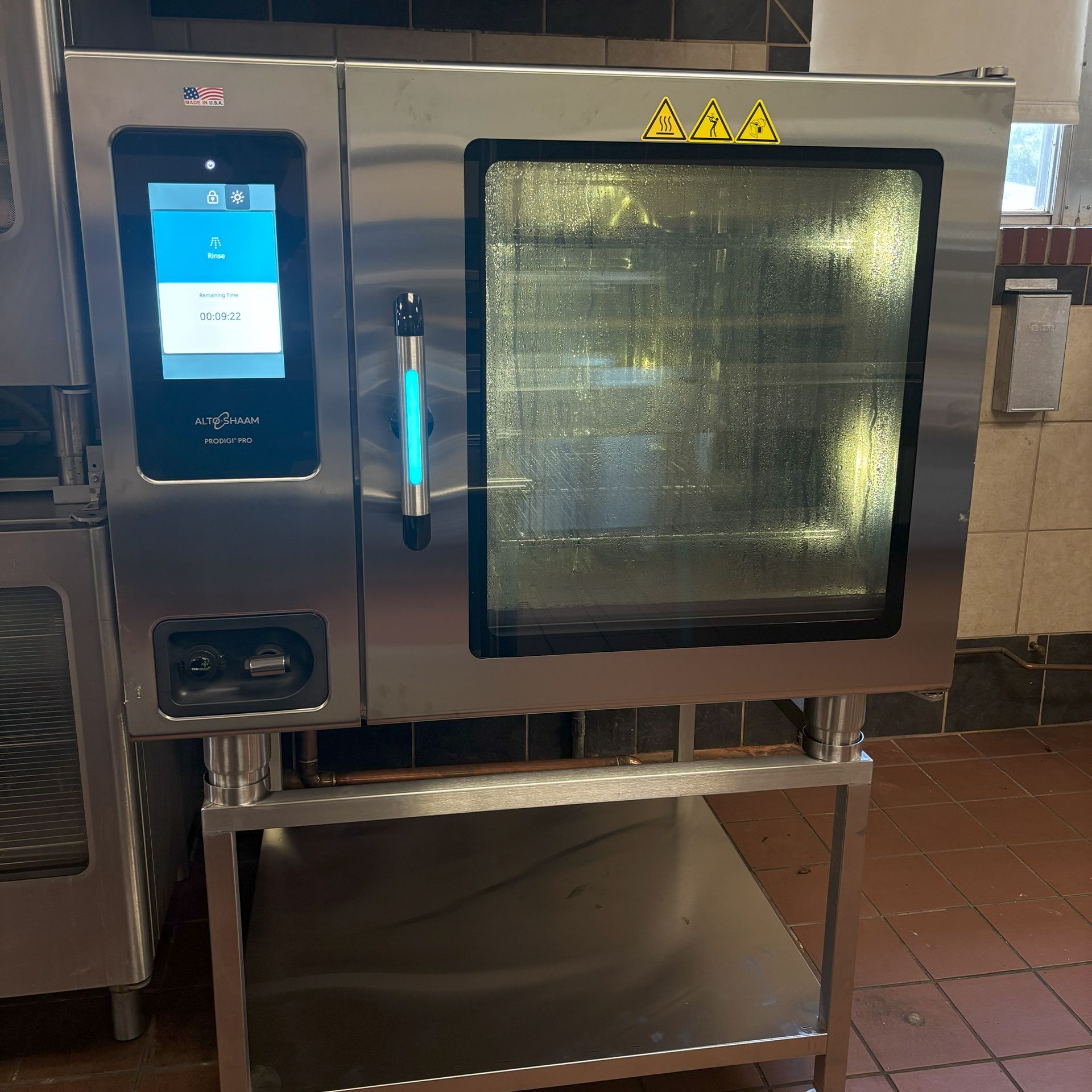 Photo of an installed stainless steel and glass kitchen Alto-Shaam Prodigi Pro Oven for Wichita Independent School District