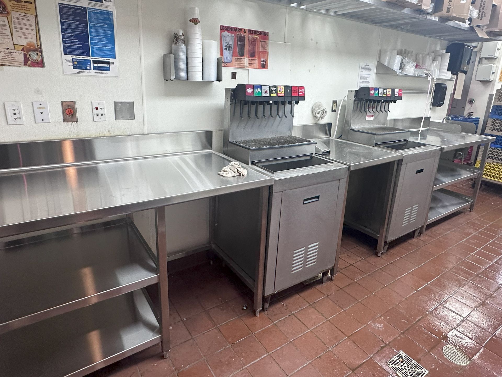 Beverage Tables fabricated and polished by Integrus Fabrication at Texas Roadhouse