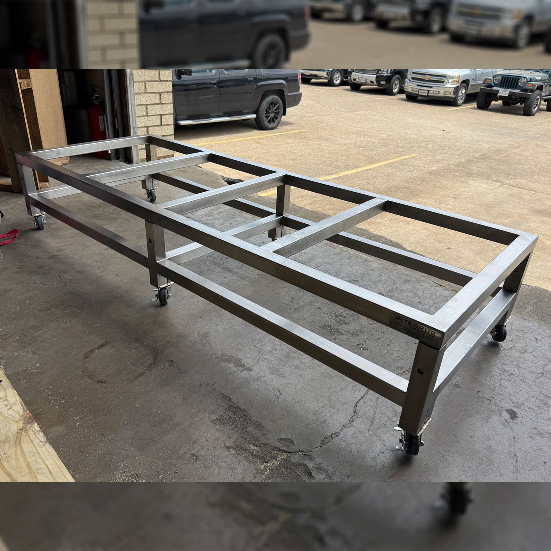Photo of industrial stand designed for Goodier Cosmetics