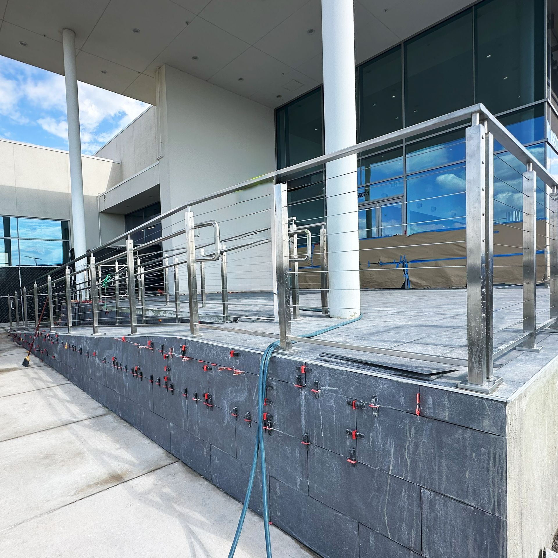 Photo of cable railing installed at a Principle BMW in San Antonio