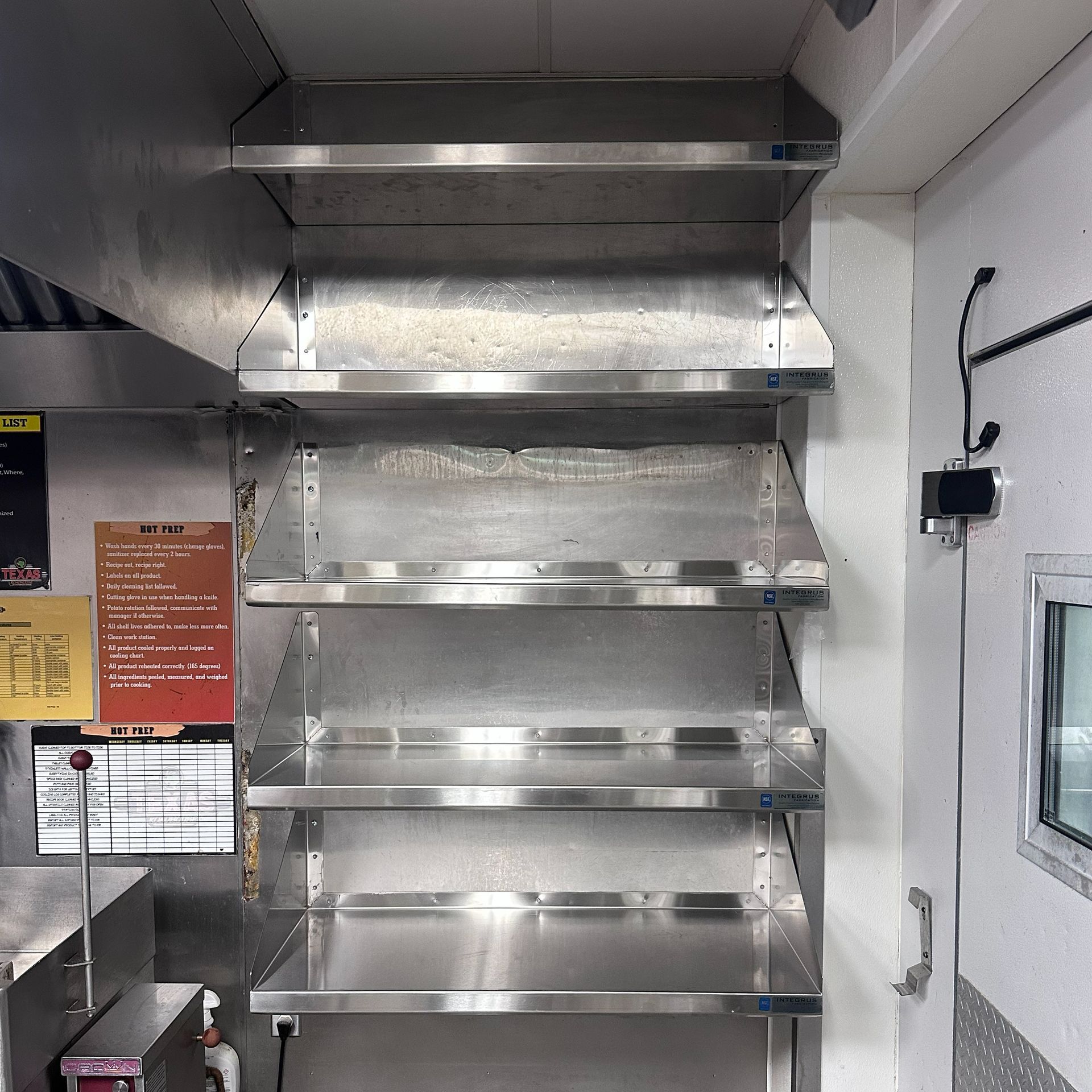 Photo of Stainless Steel Shelves installed at Texas Roadhouse