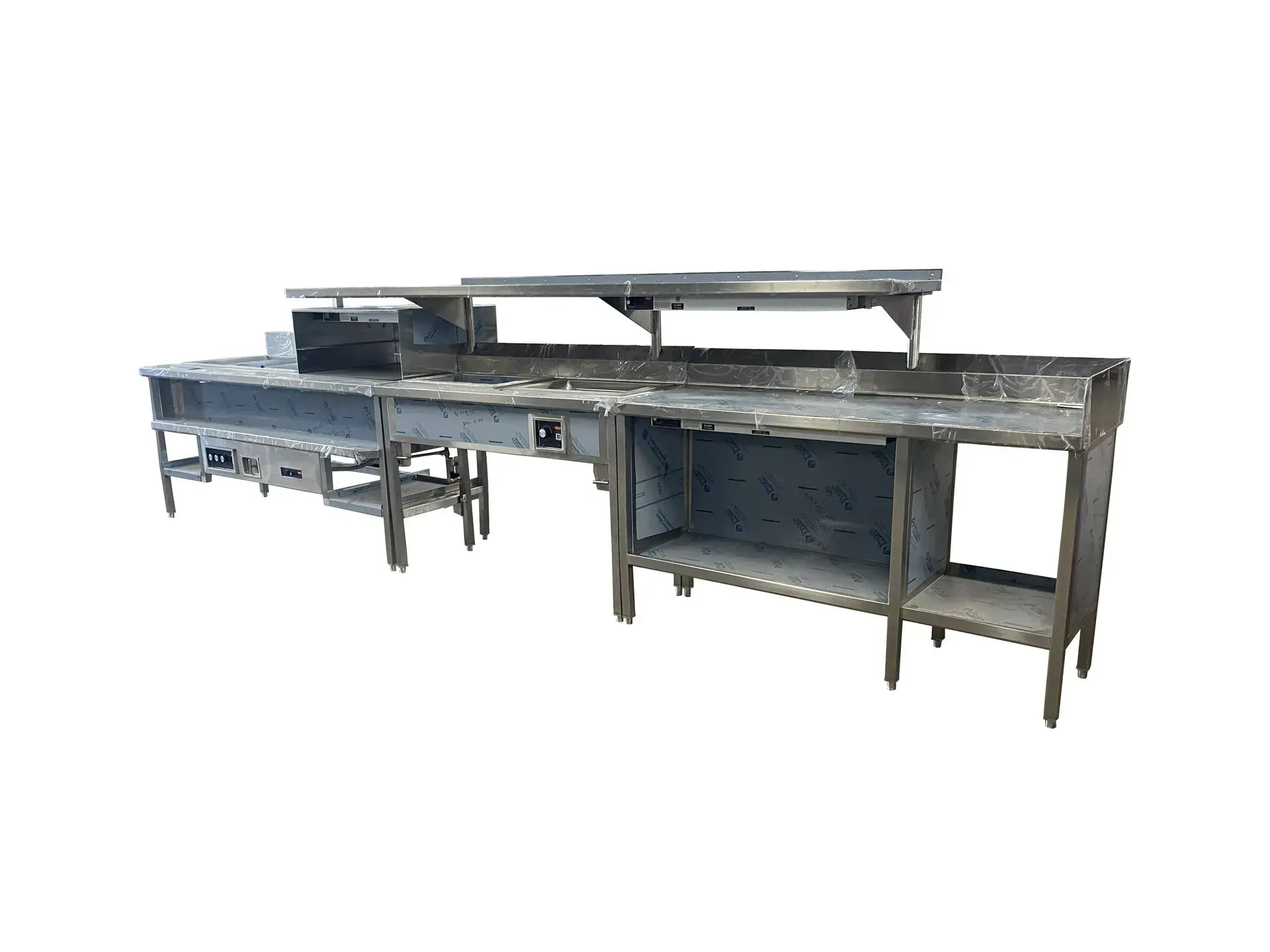 Photo of Double Push Line with Plate Table, Chef's Table, and Steam Table