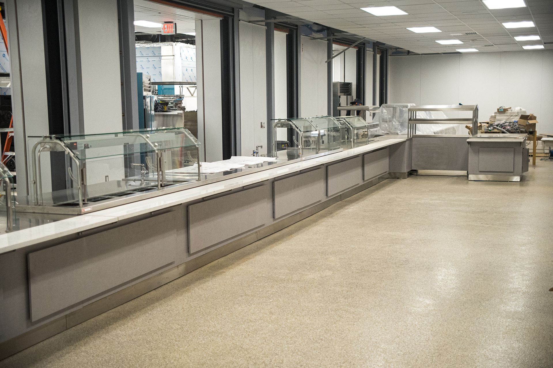 Photo of serving line installed in high school