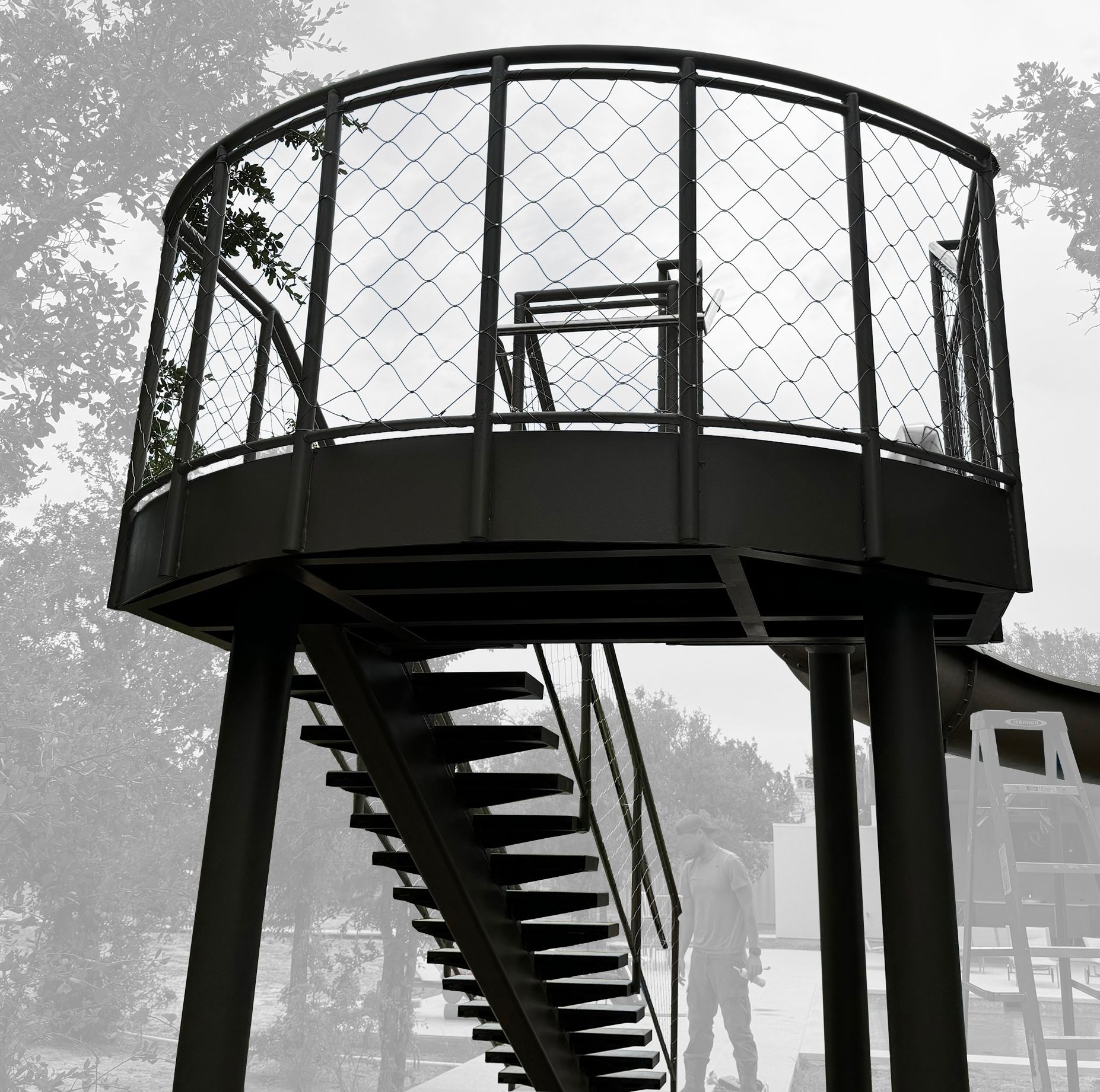 Residential / Industrial Pool staircase Completed by Integrus Fabrication