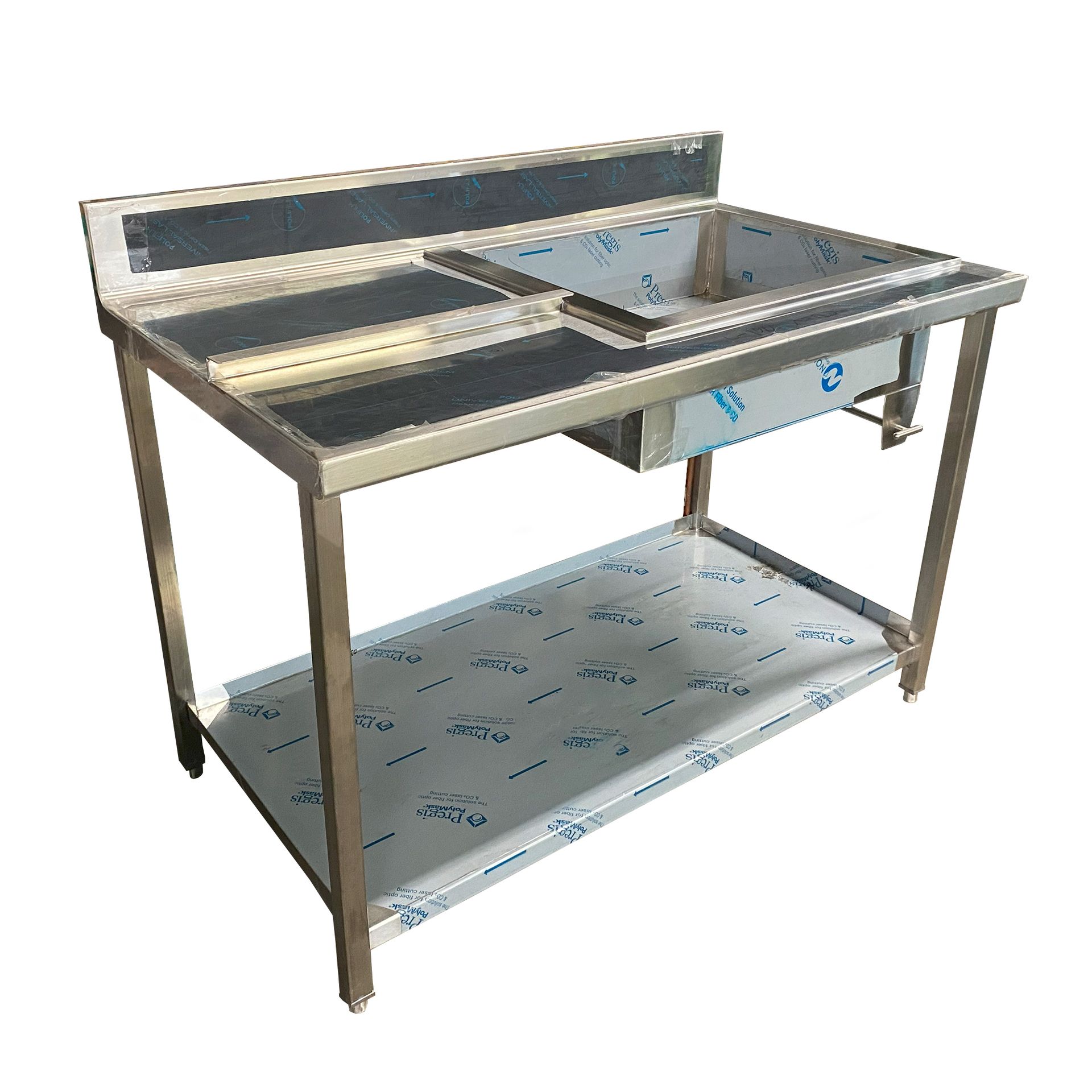 Photo of Expo Table with Tray Lock, double ice bath, and undershelf