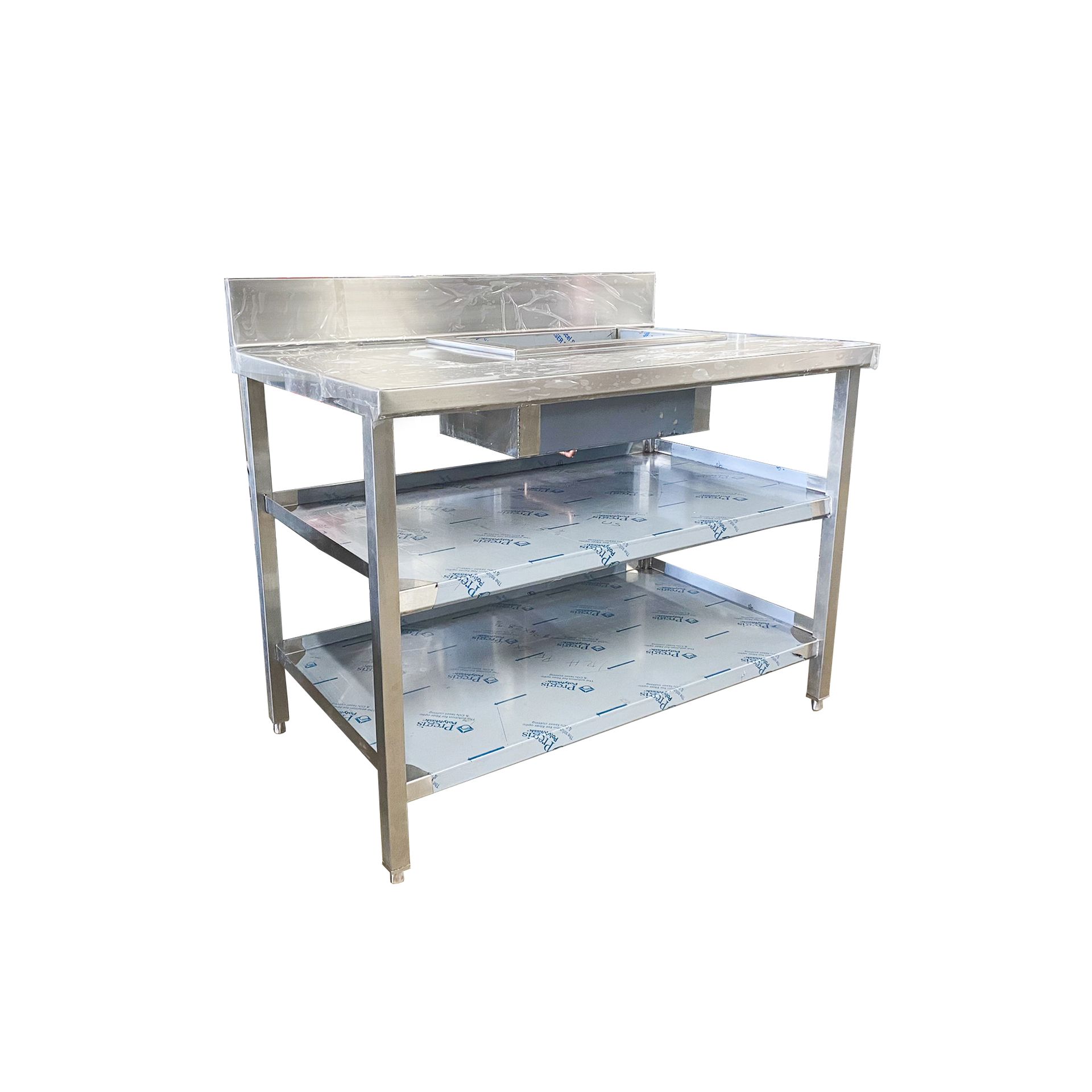 Integrus Fabrication Shelved Sink designed and welded for commercial kitchen use.