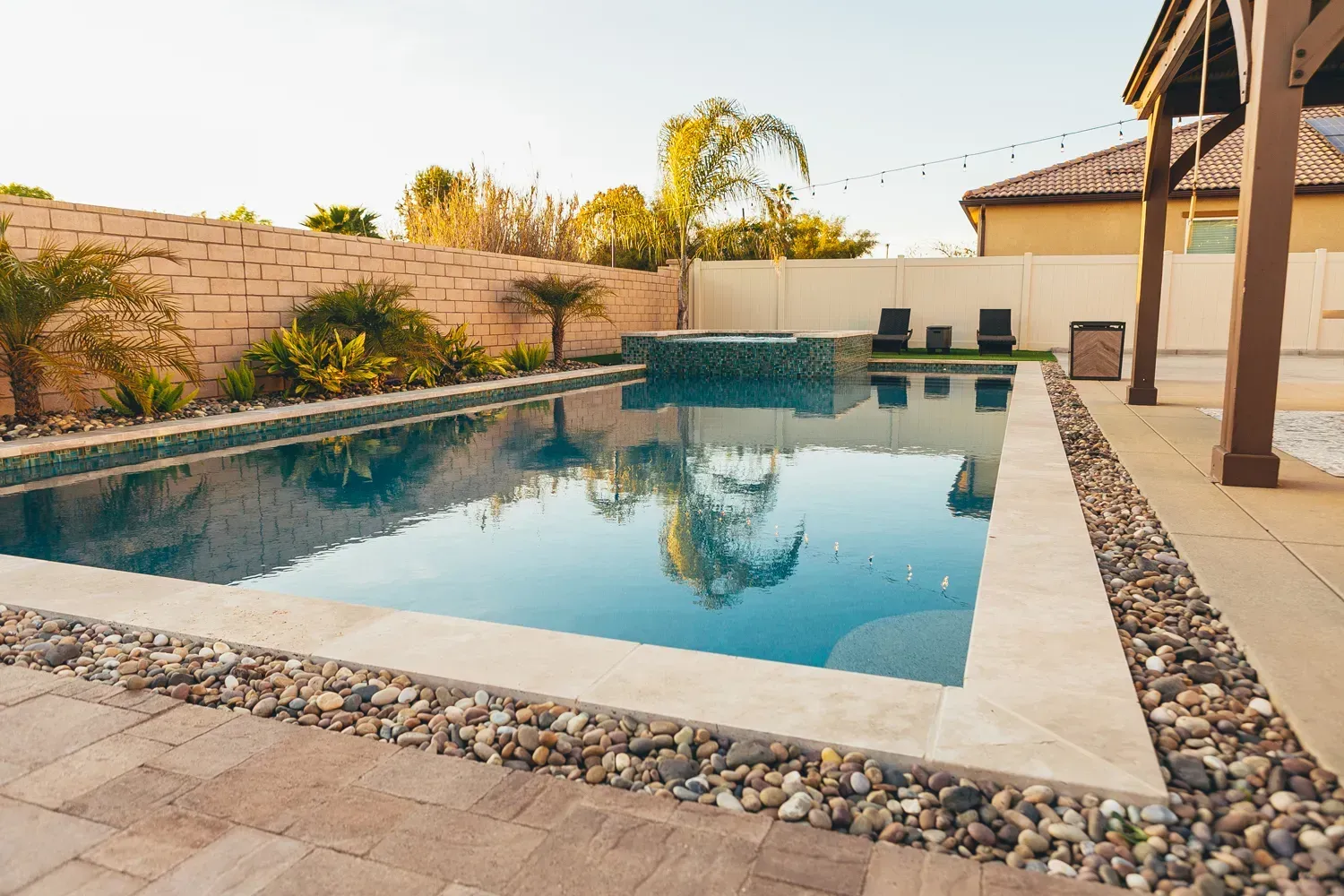 Custom pool and landscape construction by Develoscapes