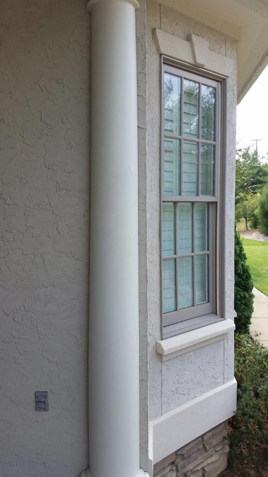 Exterior column next to a window