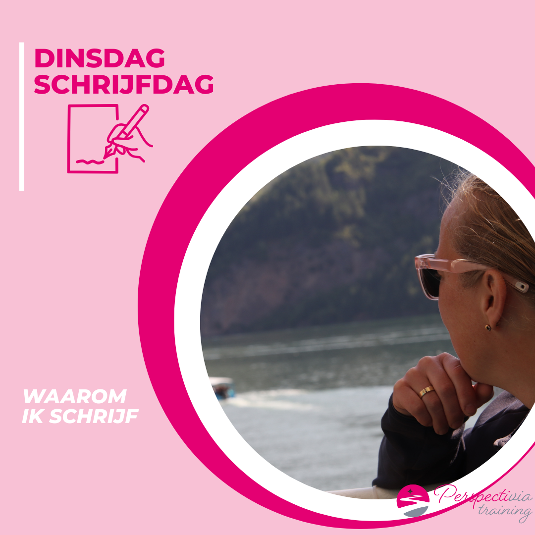 dinsdag schrijfdag uitkijkend over het water