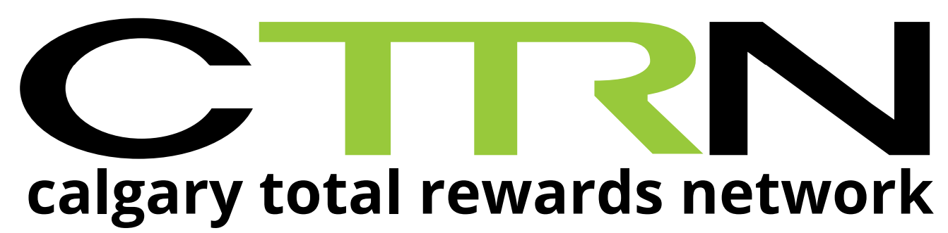 The calgary total rewards network logo is green and black.
