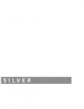 A white background with a gray border and the word silver on it.