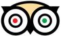 A black and white owl logo with a red and green circle in the middle.