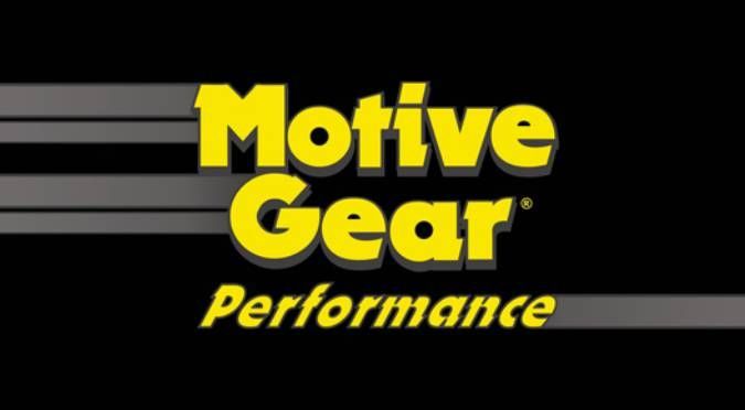 A black background with yellow text that says motive gear performance