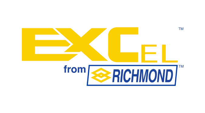 A yellow and blue logo for excel from richmond