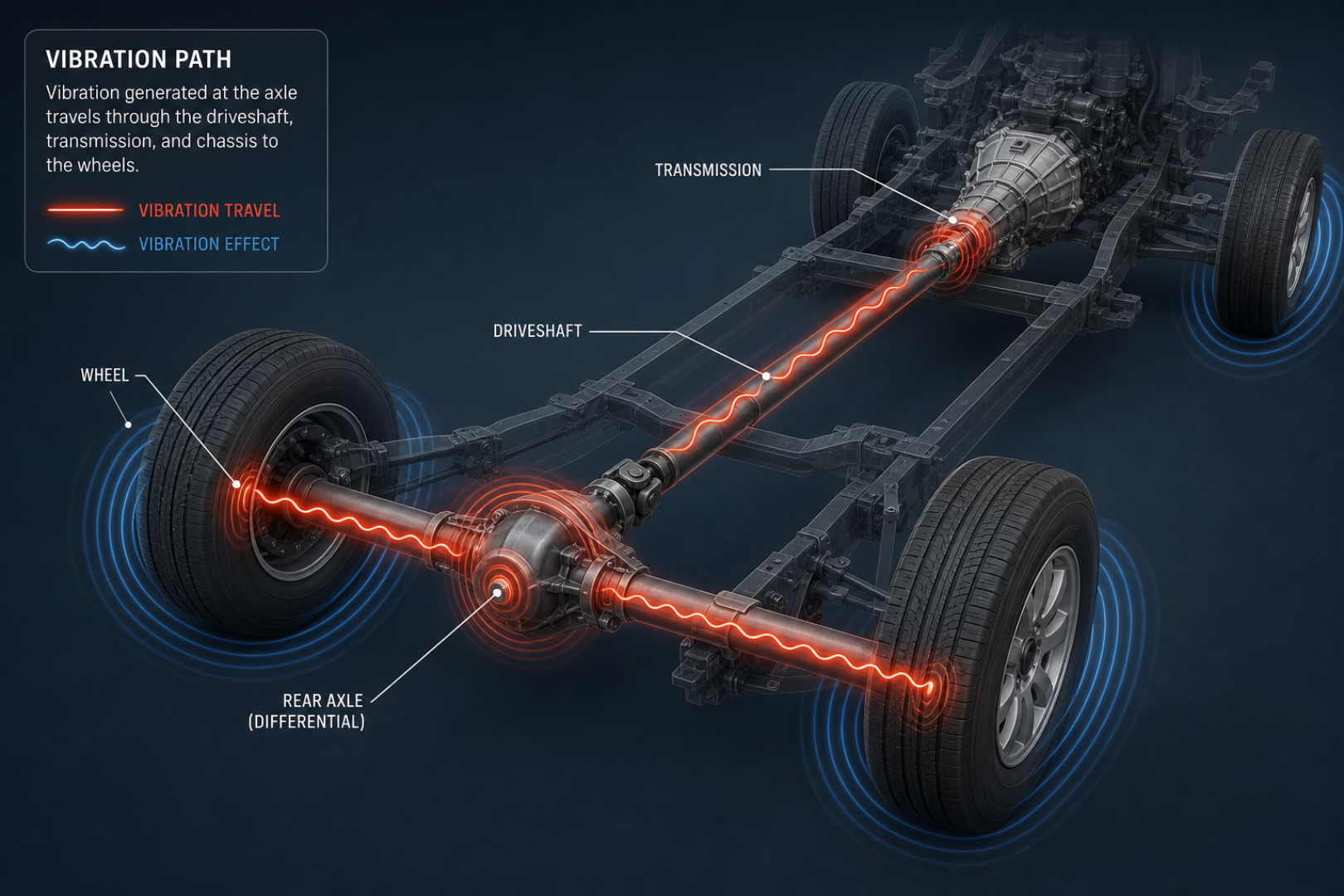 driveline vibration caused by worn axle shaft