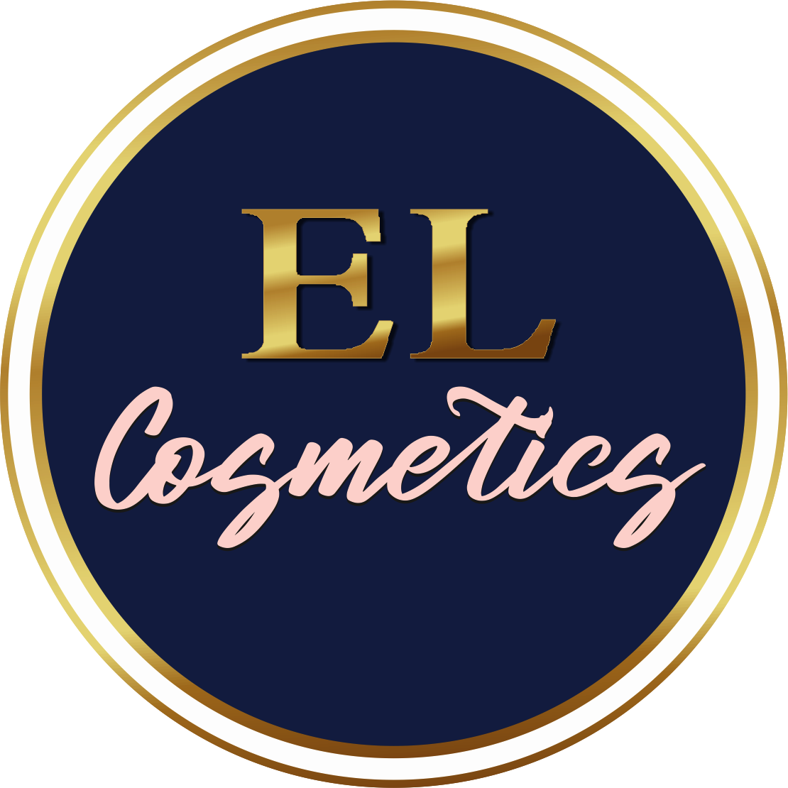 Logo for EL Cosmetics: gold letters