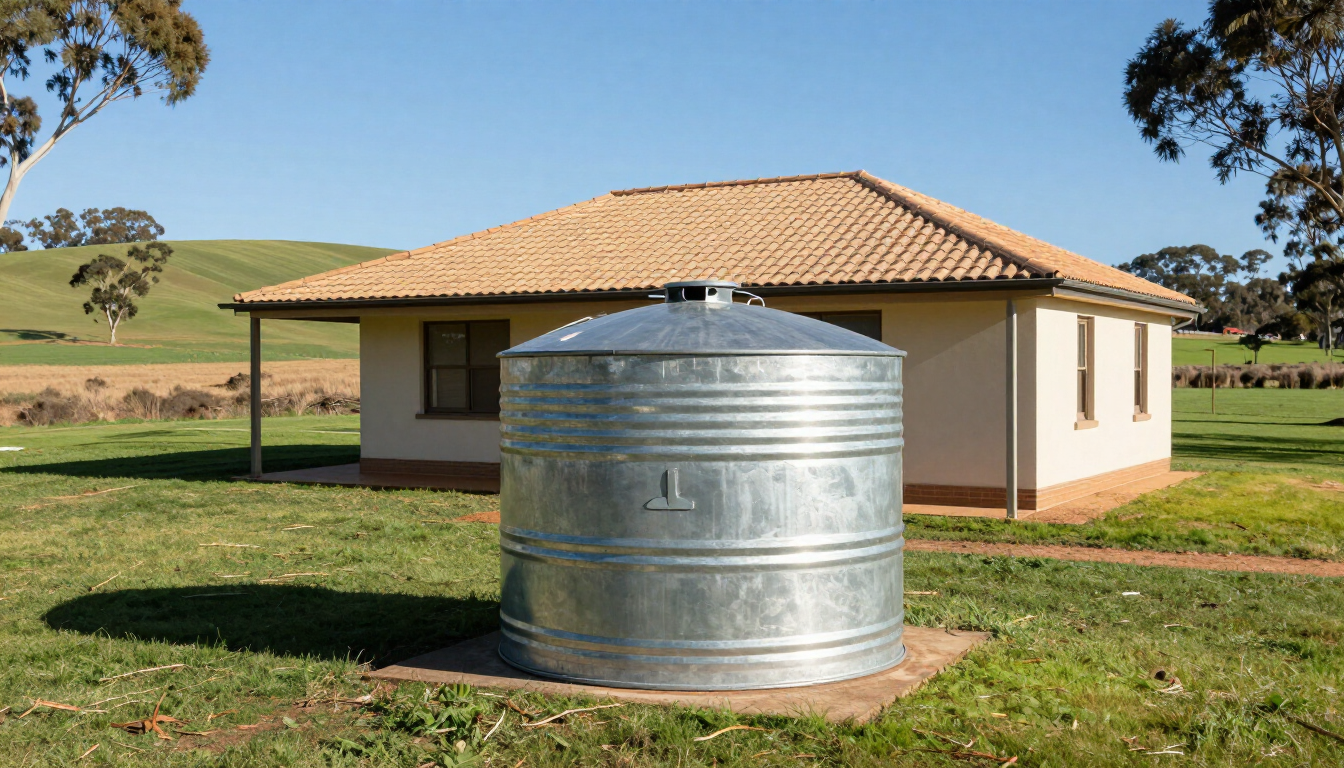 Galvanised steel water tank