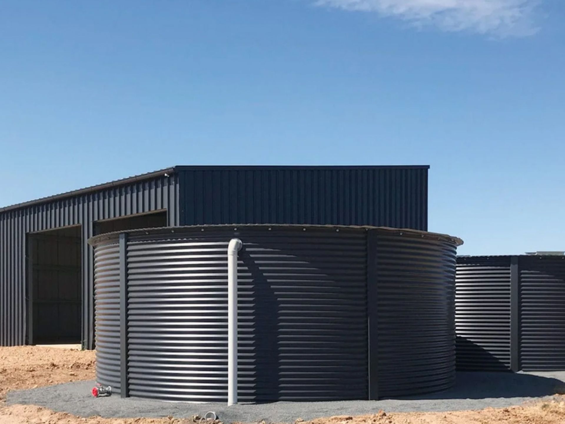 Coloured water tanks