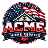 ACME Home Repairs logo with red, white, and blue house, stars, and U.S. flag