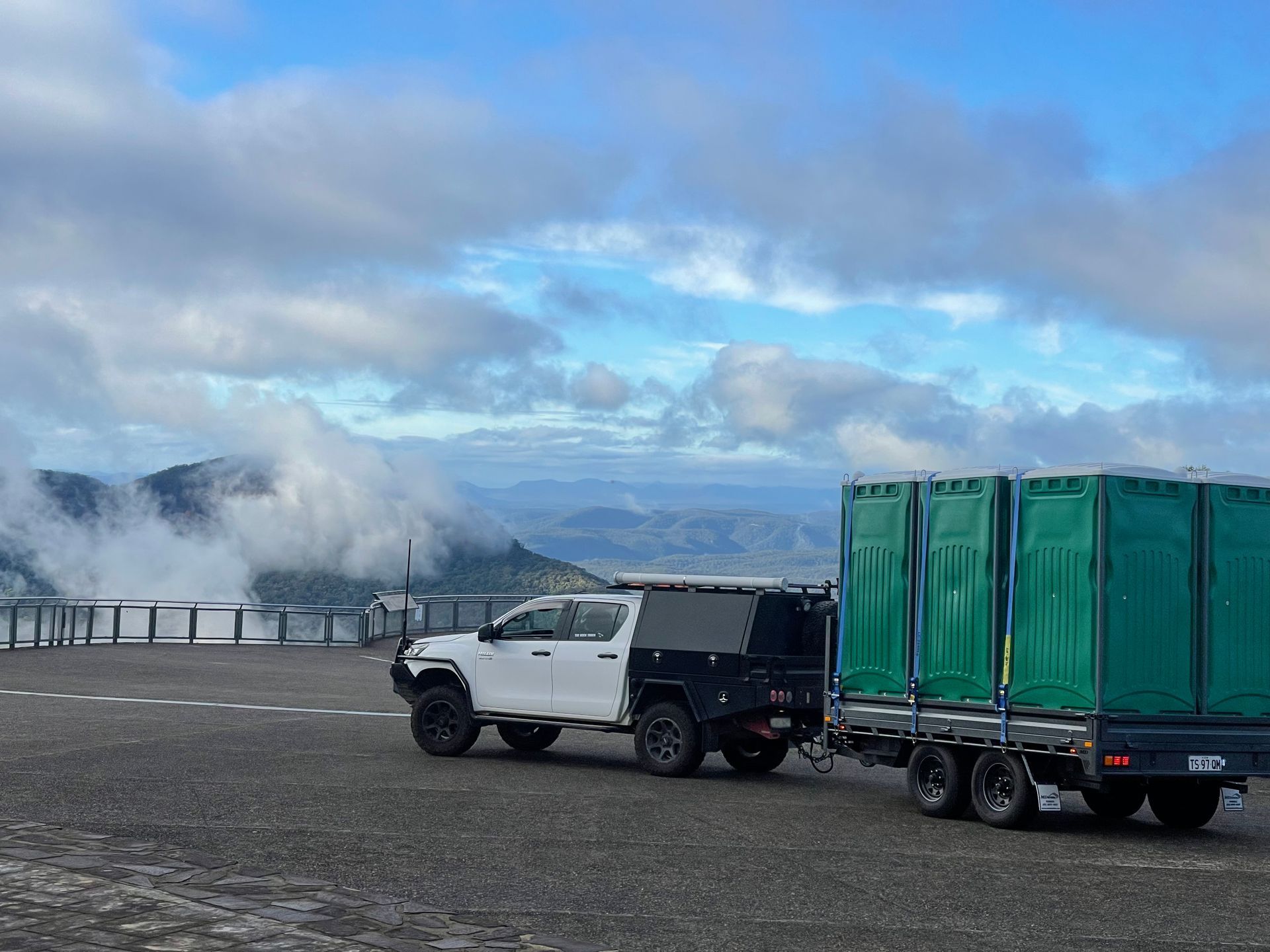 Rental Lavatory Being Loaded on Truck by Worker | Lithgow, Nsw