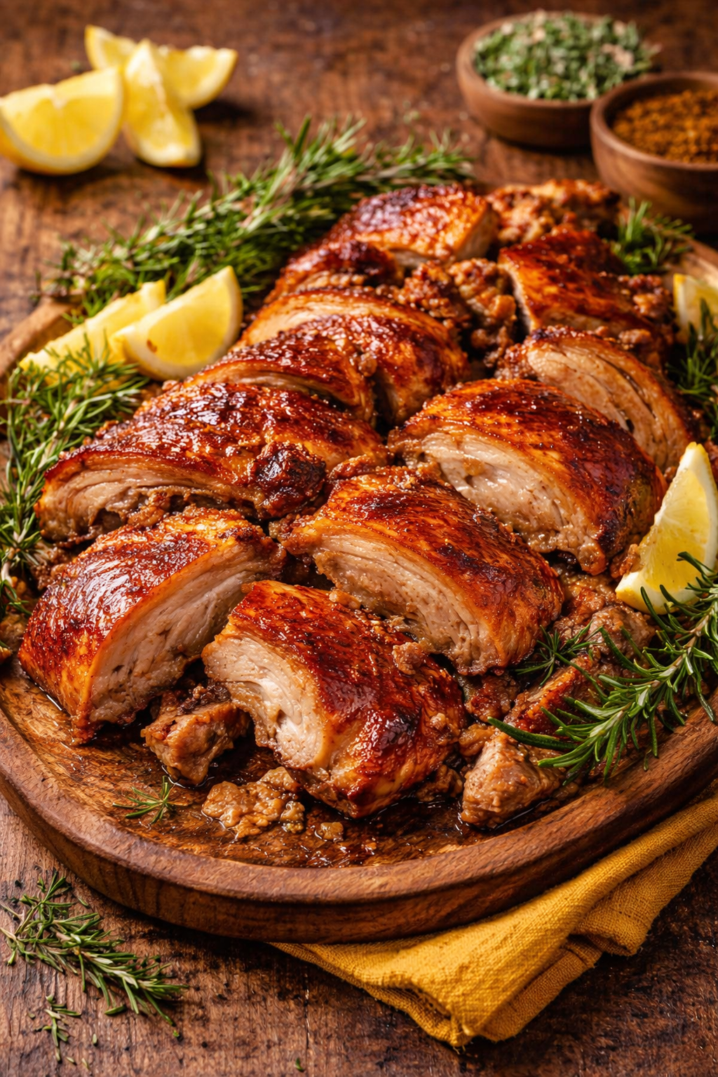 roasted sardinian suckling pig porceddu with crispy skin typical sardinia dish