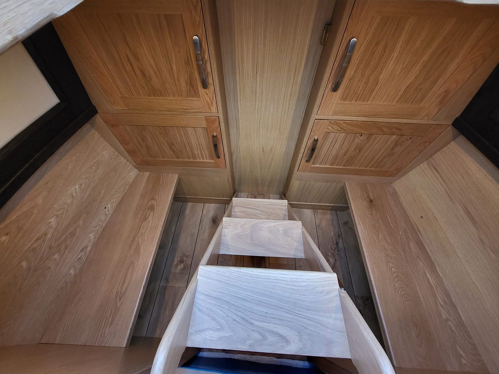 Reginald forward cabin steps down from tug deck